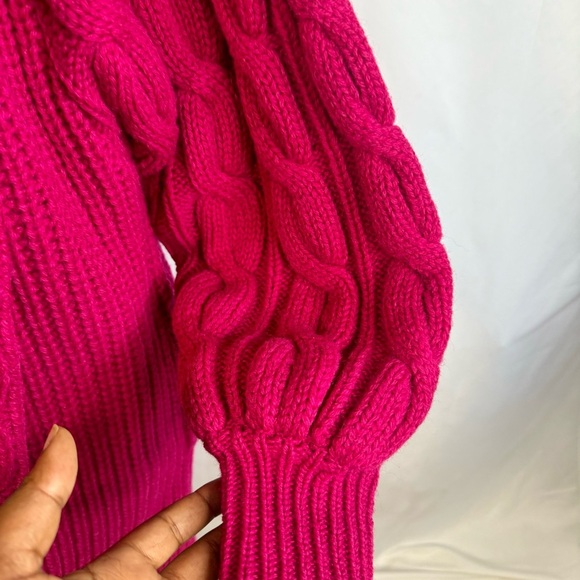 SPANNER VINTAGE PINK WOOL SWEATER JACKET 2 in 1 SWEATER DRESS CHUNKY SWEATER - Picture 10 of 16